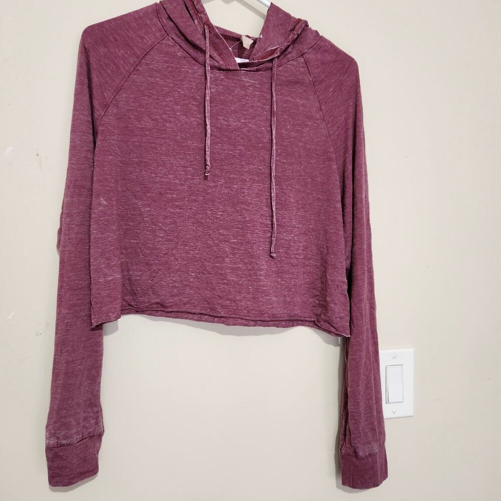 Ever Hottie Cropped Top Hoodie In Size Large Cranberry Color Lightweight.  New